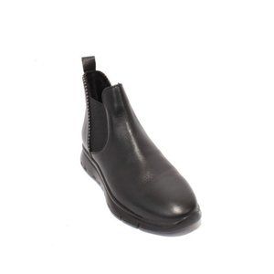 FRAU 42 Black Leather Elastic Pull-On Ankle Comfort Boots